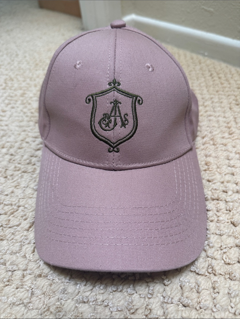 Pink Baseball Cap with Embroidered Shield Logo
